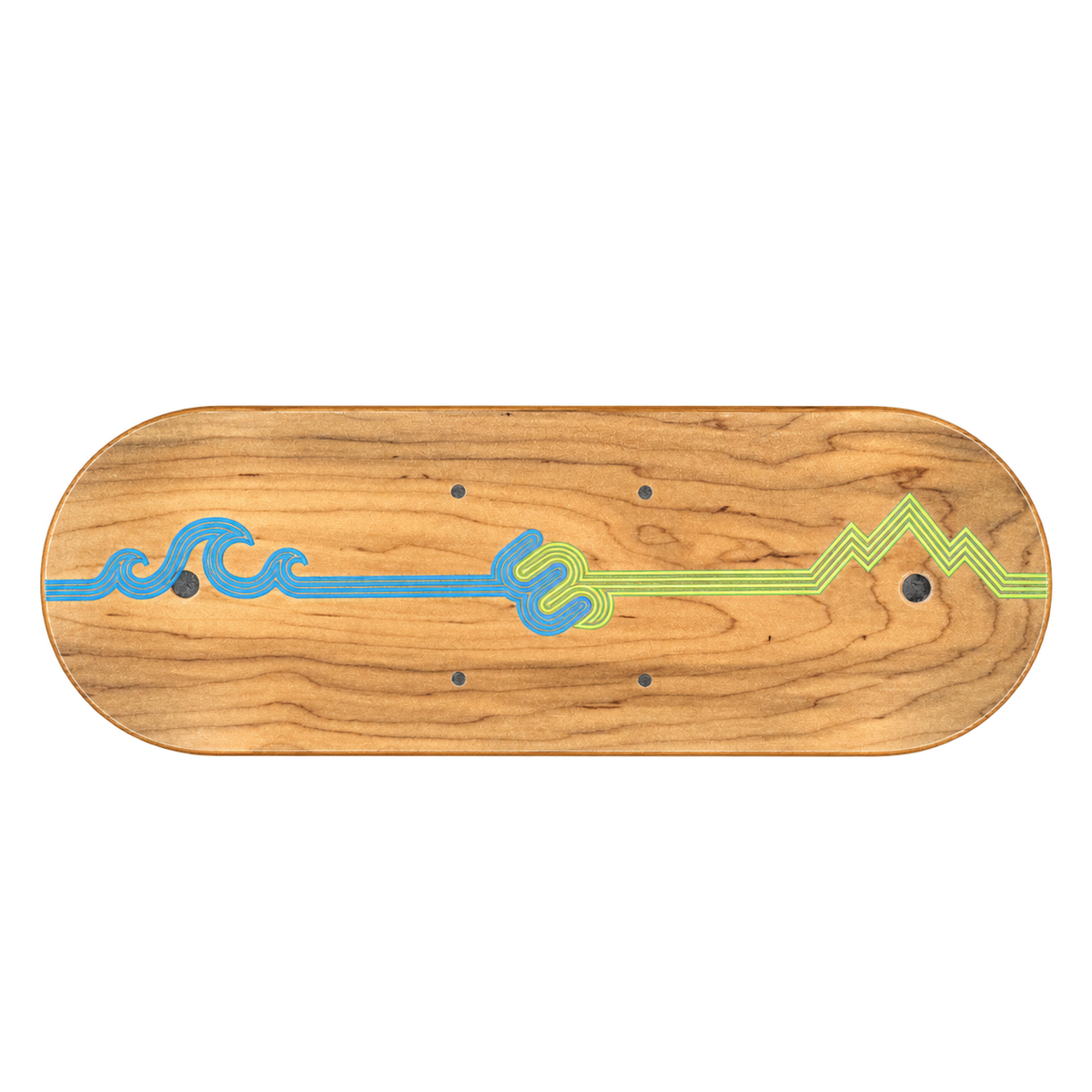 Foundation Deck — whirly complete golden hour skate grip labeled — transparent product image