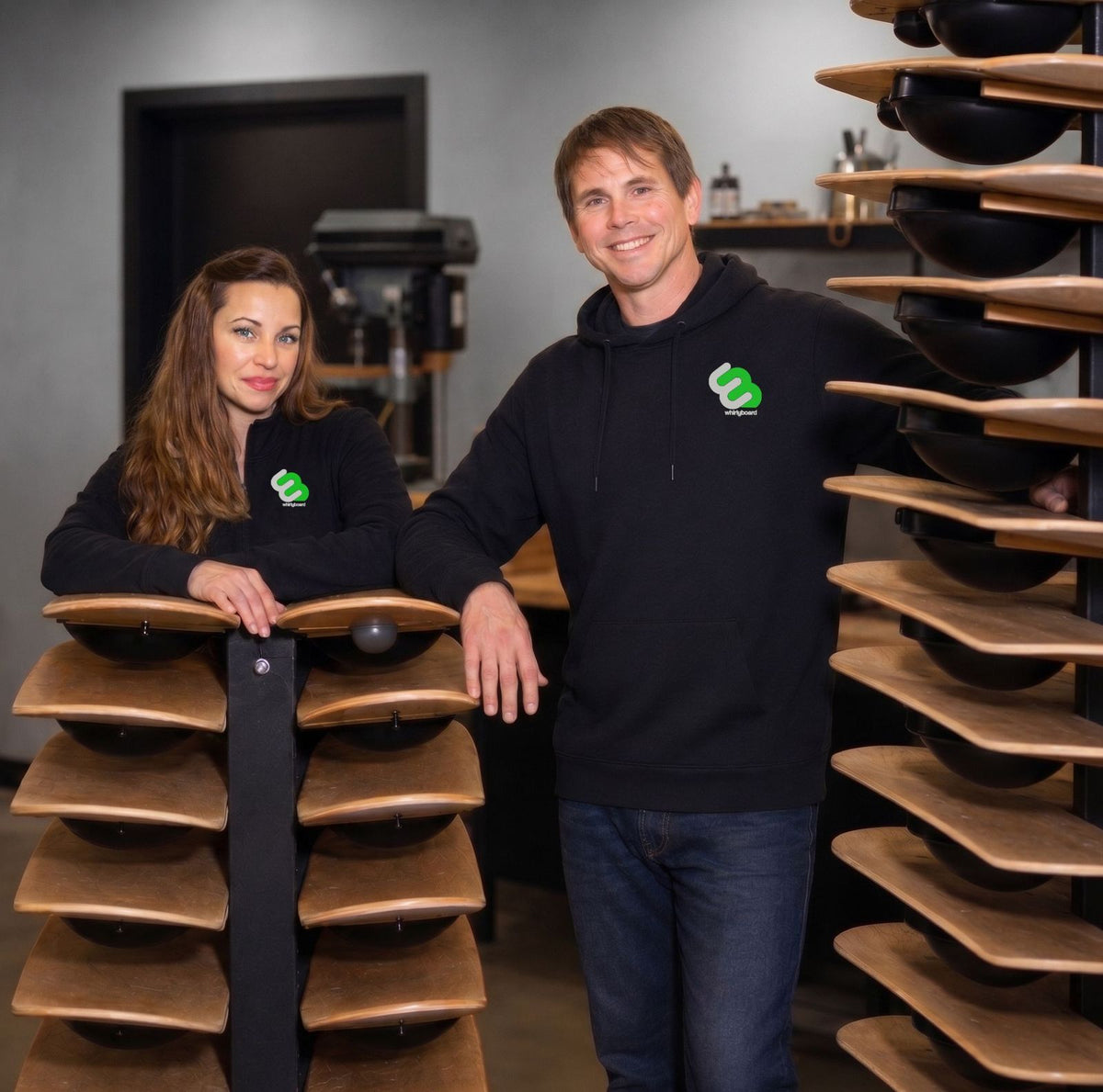 Joanna and Erik in the Whirly Board workshop