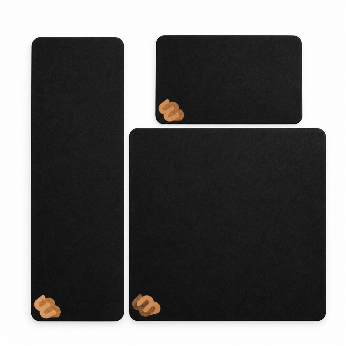 Whirly Fitness, Desk and Shred Session mats in three sizes with cork WB logos