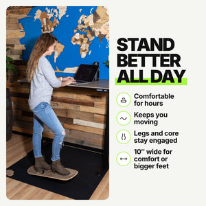 Whirly Desk Rider | Wide Standing Desk Balance Board