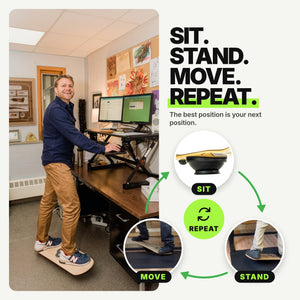 Whirly Desk Rider | Wide Standing Desk Balance Board