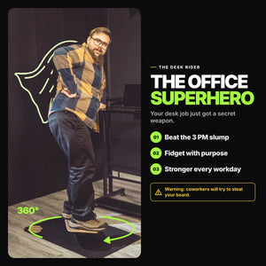 Whirly Desk Rider | Wide Standing Desk Balance Board