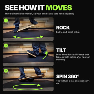 Whirly Desk Rider | Wide Standing Desk Balance Board