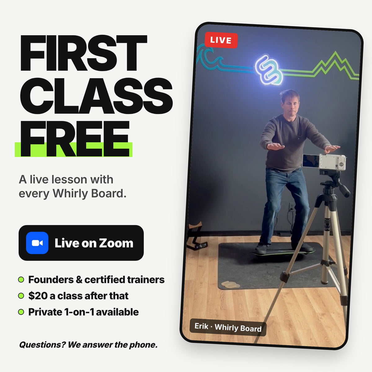 First class free, then $20 per class