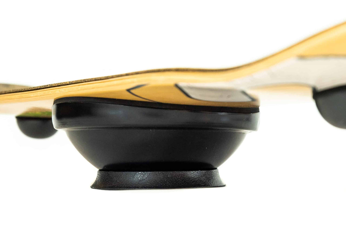 Close-up of the Whirly Board center dome under the maple deck