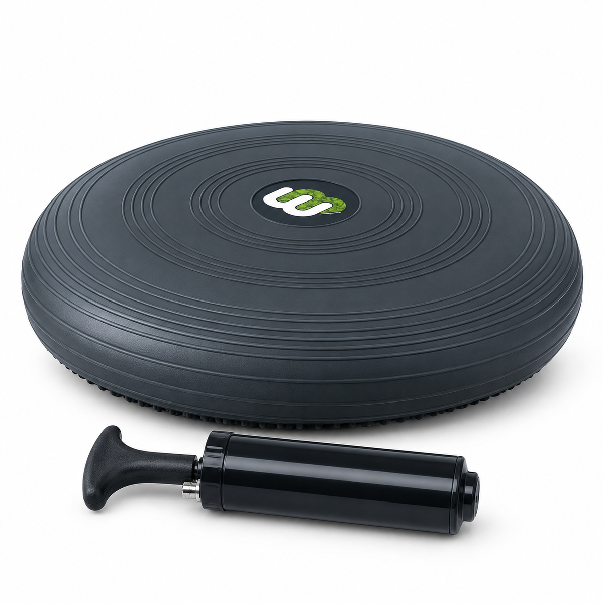 SoftStart Cushion centered in a three-quarter side view with its hand pump in front