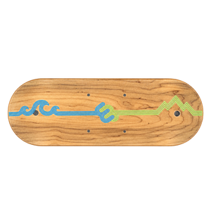 Foundation Deck — whirly complete golden hour skate grip labeled — transparent product image