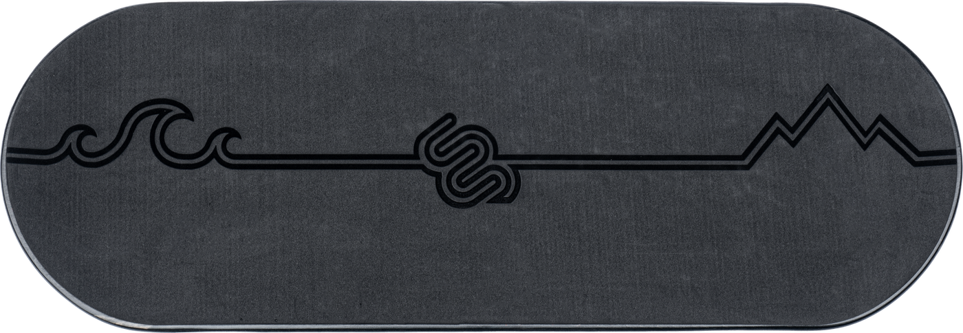 Midnight CloudGrip, Limited Edition: the Wave & Peak laser-engraved into black CloudGrip on an all-black deck