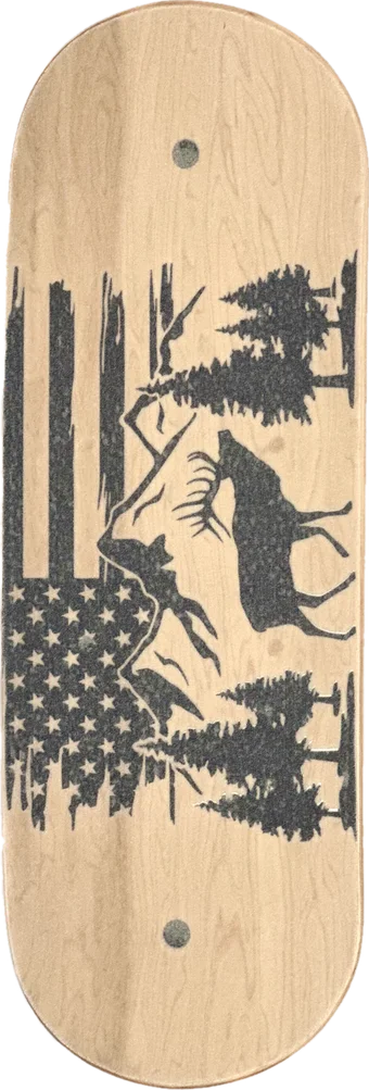 Custom Whirly Board: elk and flag design