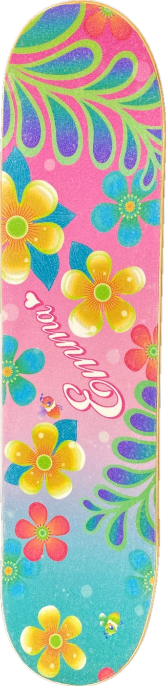 Custom Whirly Board: floral design with the name Emma