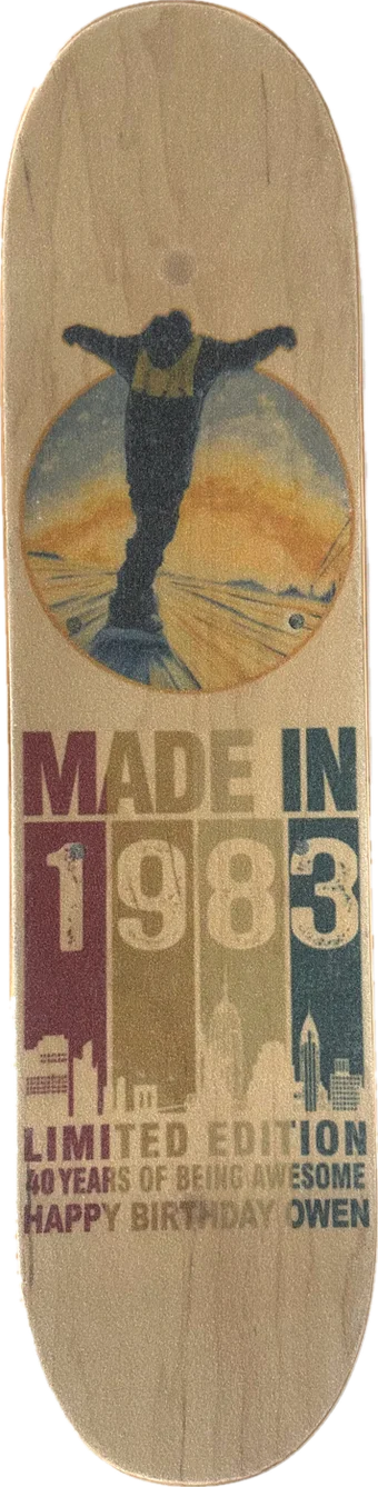 Custom Whirly Board: Made in 1983 birthday design