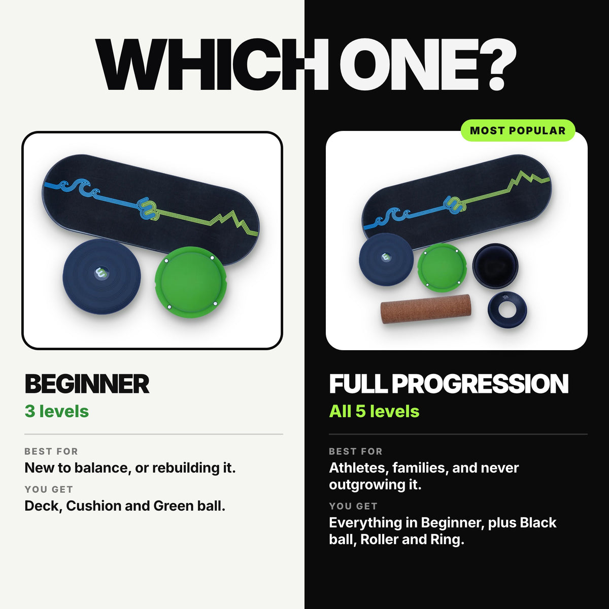 Which one? Whirly Complete Beginner package with 3 levels next to the Full Progression package with all 5 levels