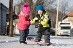 kids snow whirly board winter fun
