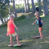 whirlyboard kids outside playing